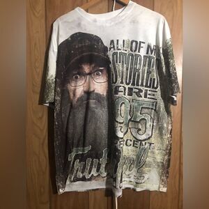 Duck Dynasty All of my Stories are 95 percent Truthful. Green and white. XXL